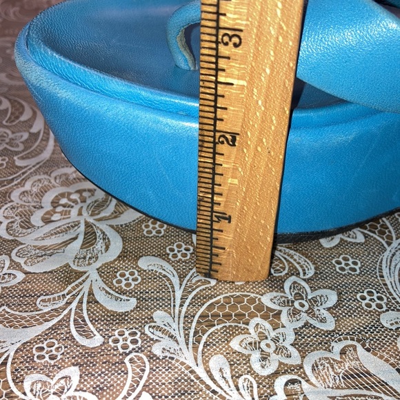 PRADA platform grayed-blue (1stpic), thong sandals, st buckles $192 - Picture 6 of 10